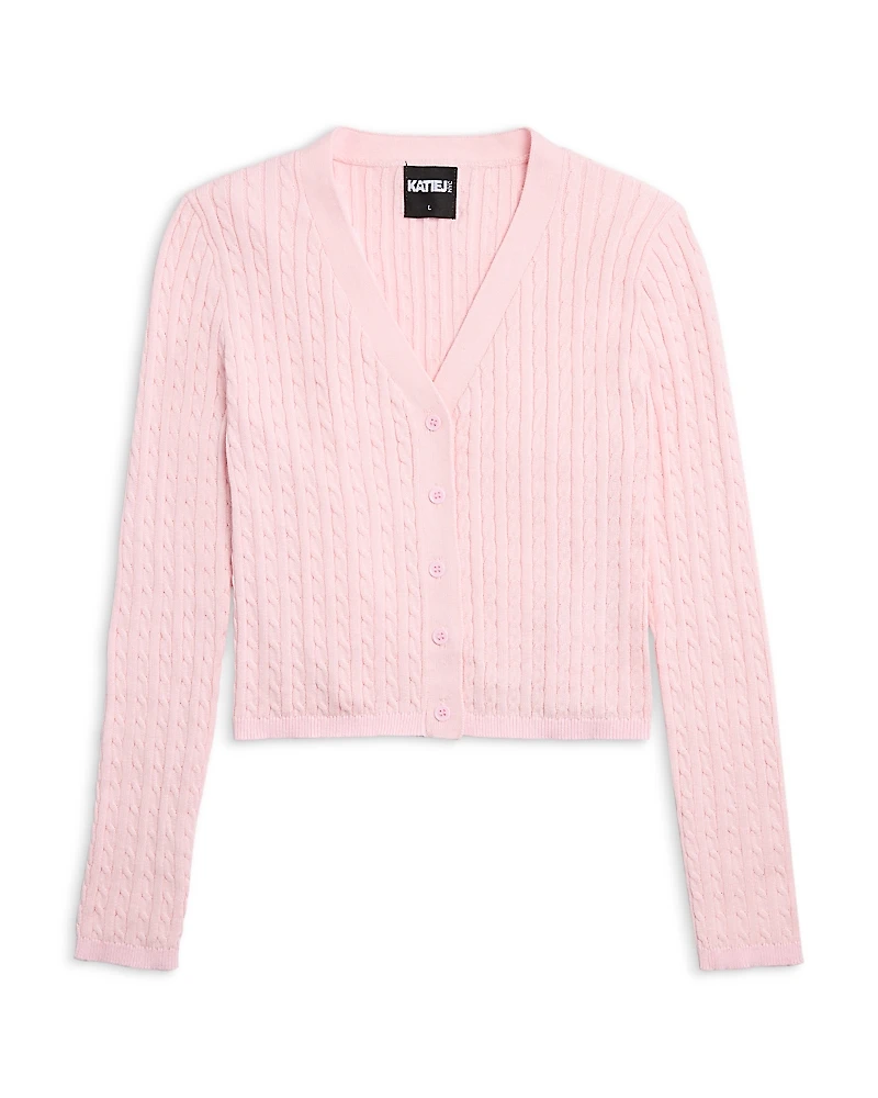 KatieJnyc Girls' Rory V Neck Cardigan - Big Kid