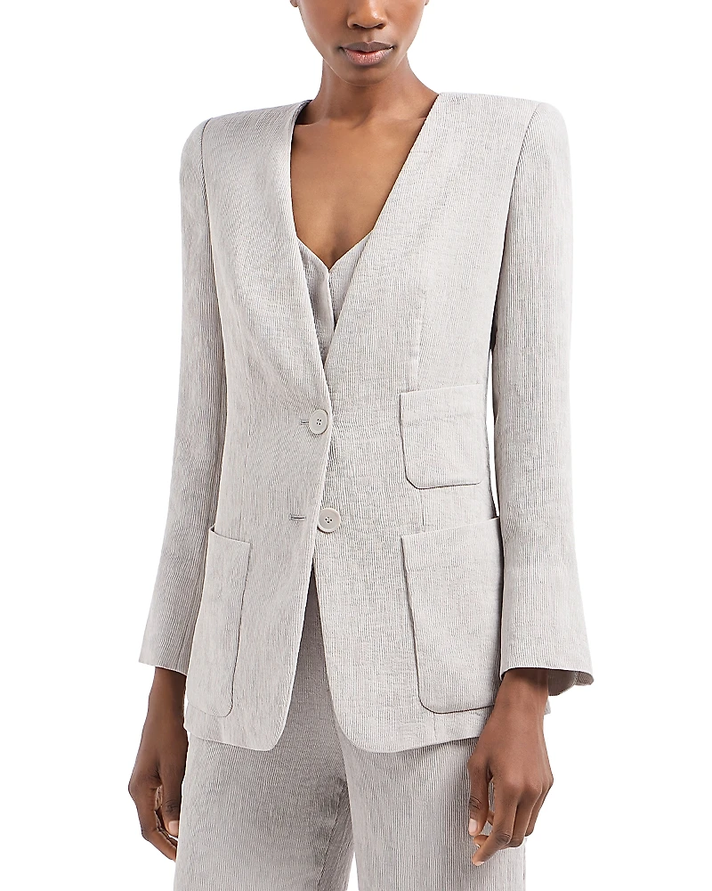 Emporio Armani Fluid Cannette Ribbed Blazer