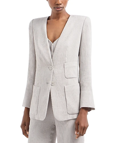 Emporio Armani Fluid Cannette Ribbed Blazer