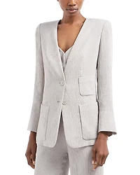 Emporio Armani Fluid Cannette Ribbed Blazer