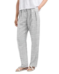Emporio Armani Linen Check Straight Leg Trousers