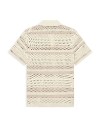 Gianni Short Sleeve Striped Open Knit Shirt