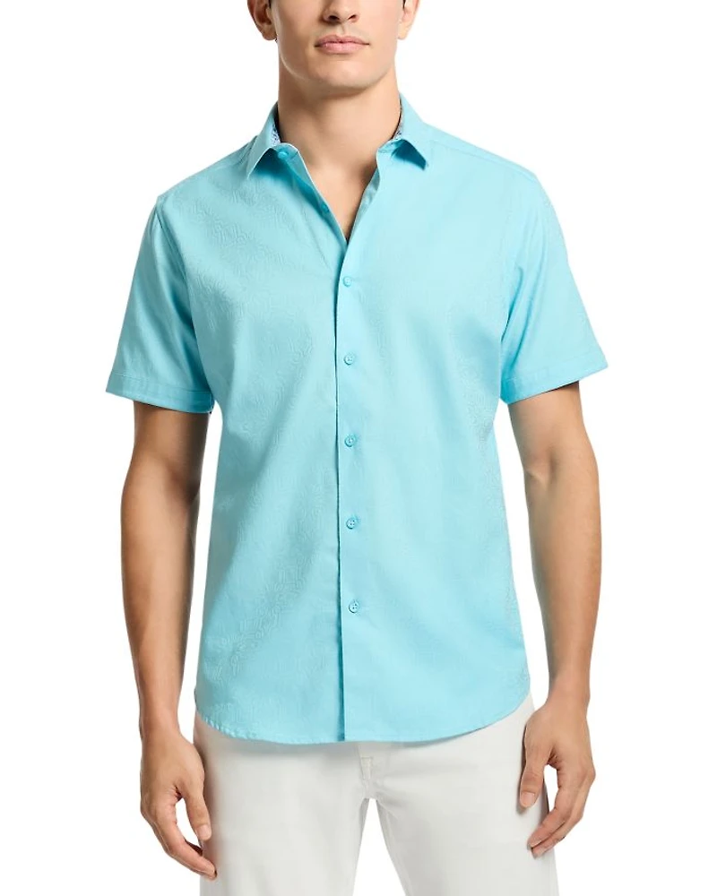 Odyssey Printed Short Sleeve Button Front Shirt