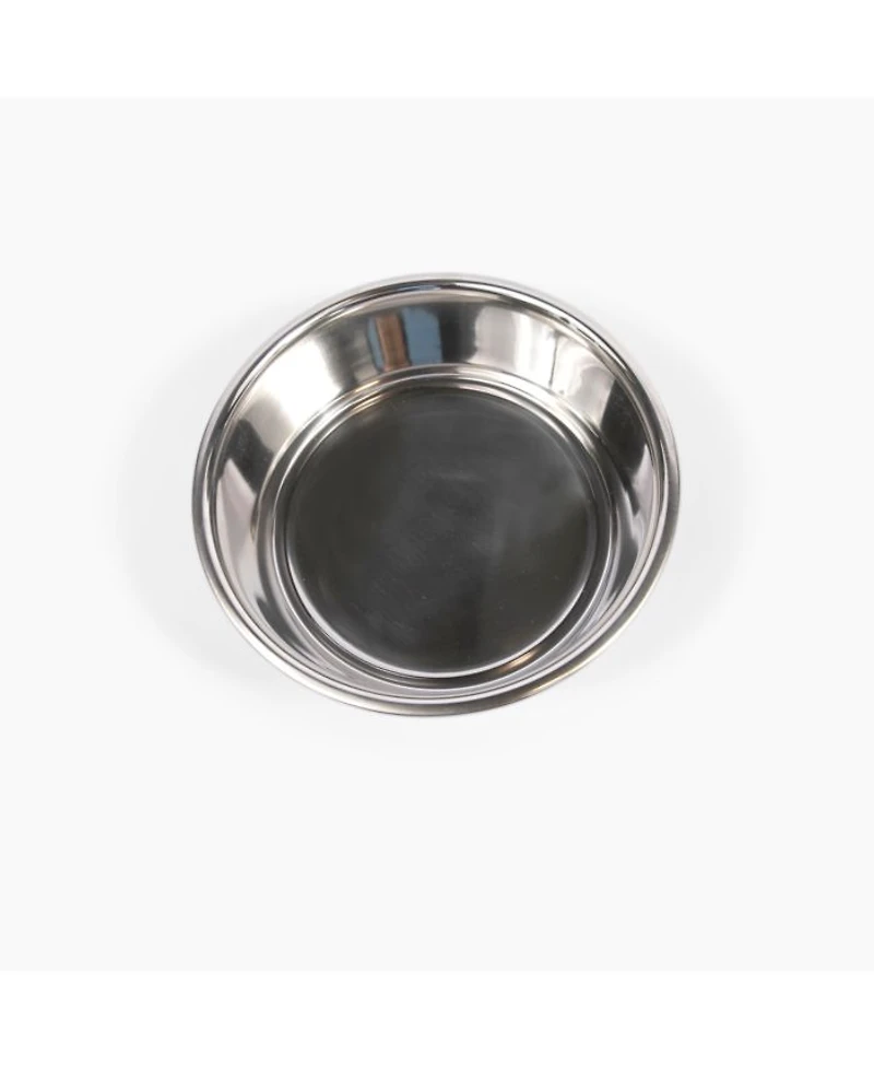 Tall Clear Triple Dog Bowl Feeder with 2 Quart Silver Bowls