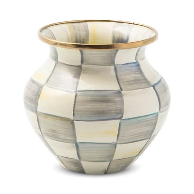 Sterling Check® Enamel Vase