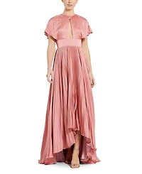 Front Cutout Pleated High Low Dress