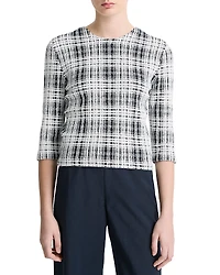 Vince Boucle Plaid Top