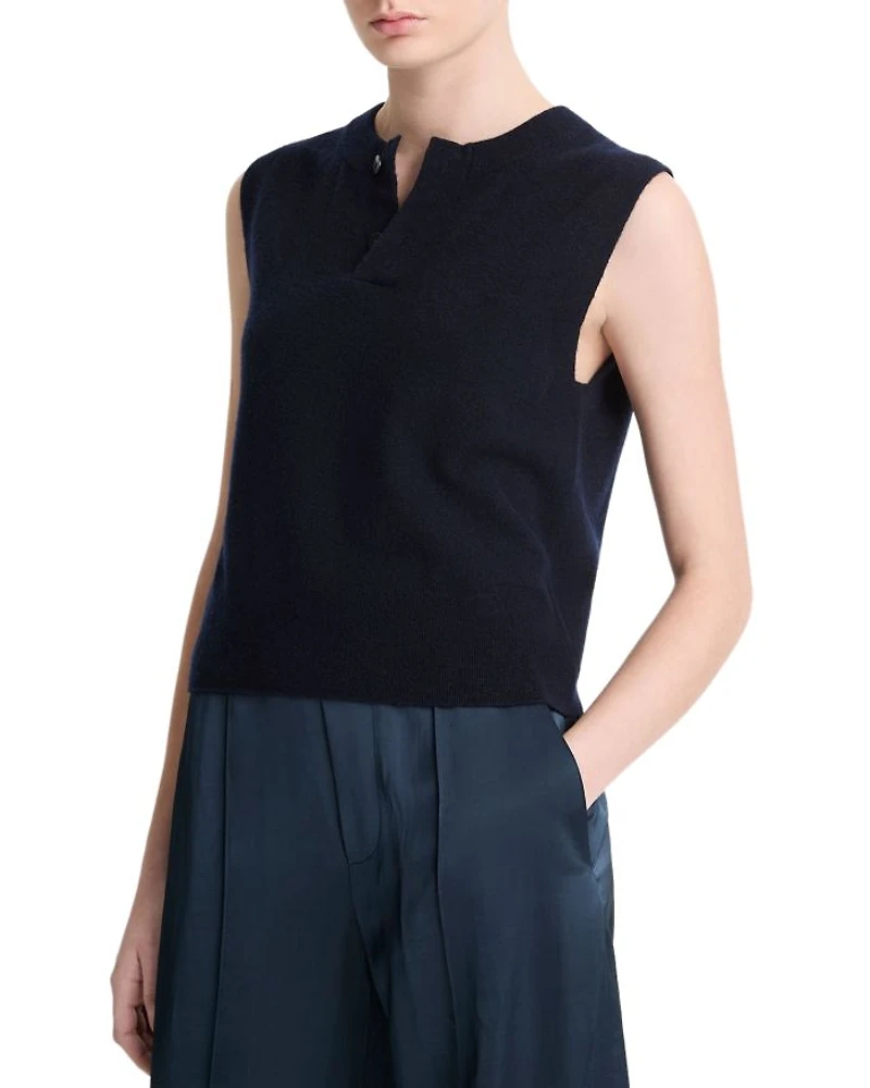 Henley Sleeveless Sweater