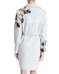 Placed Iris Cotton Shirt Dress