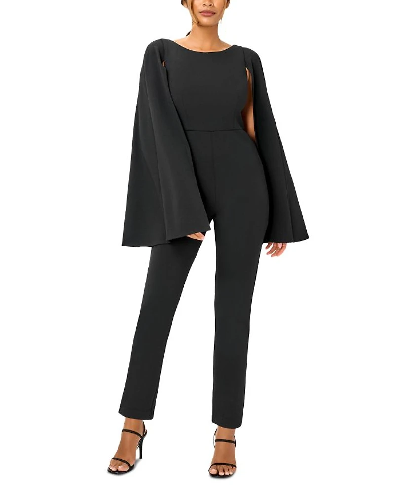 Knit Crepe Cape Jumpsuit