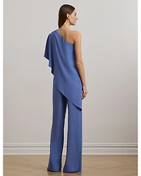 Cape Georgette One Shoulder Jumpsuit