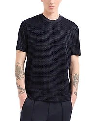 Emporio Armani Allover Flocked Logo Tee