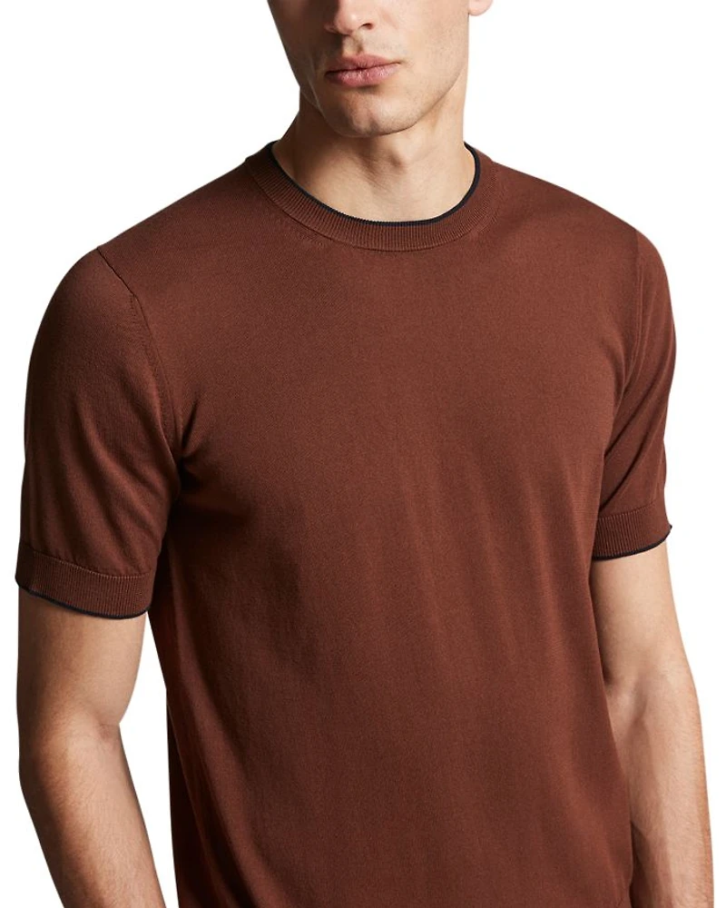 Knit Ribbed Short Sleeve Tee