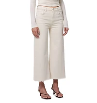 Lyra High Rise Crop Wide Leg Jeans Almondette
