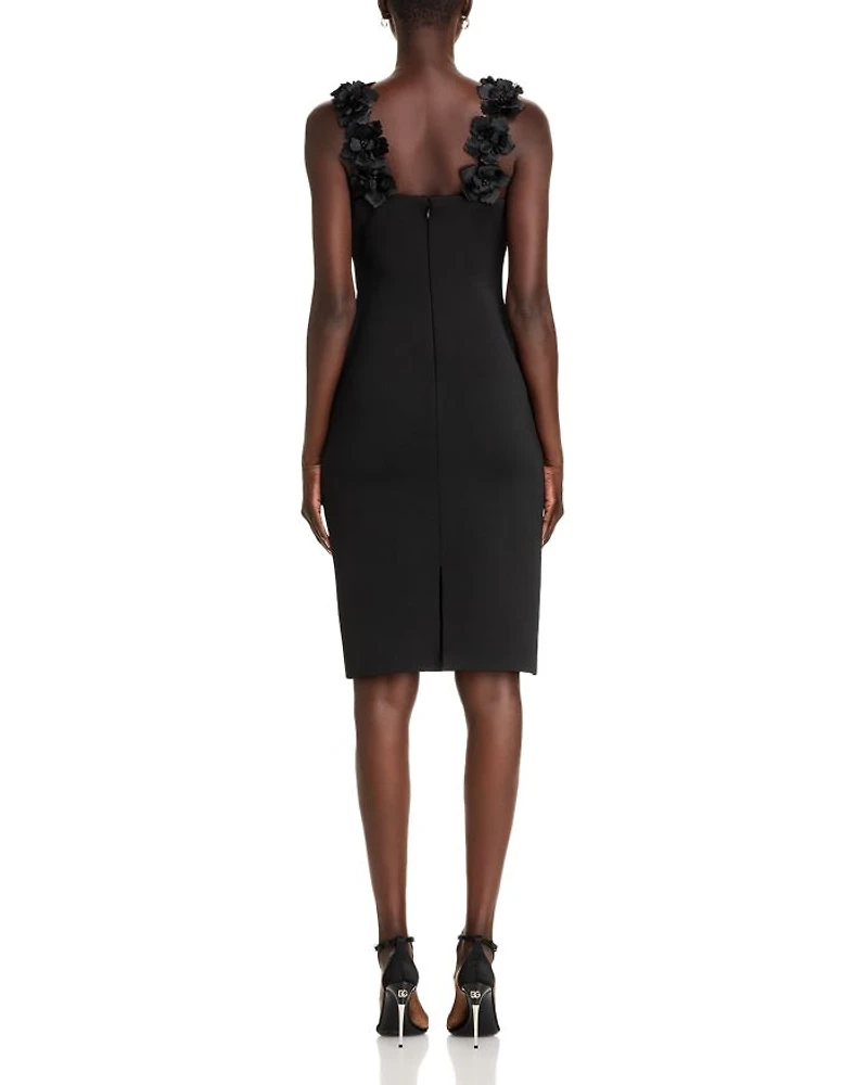 Floral Appliqué Scoop Neck Dress