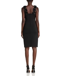 Floral Appliqué Scoop Neck Dress