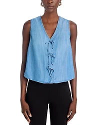 Sleeveless Bow Front Top