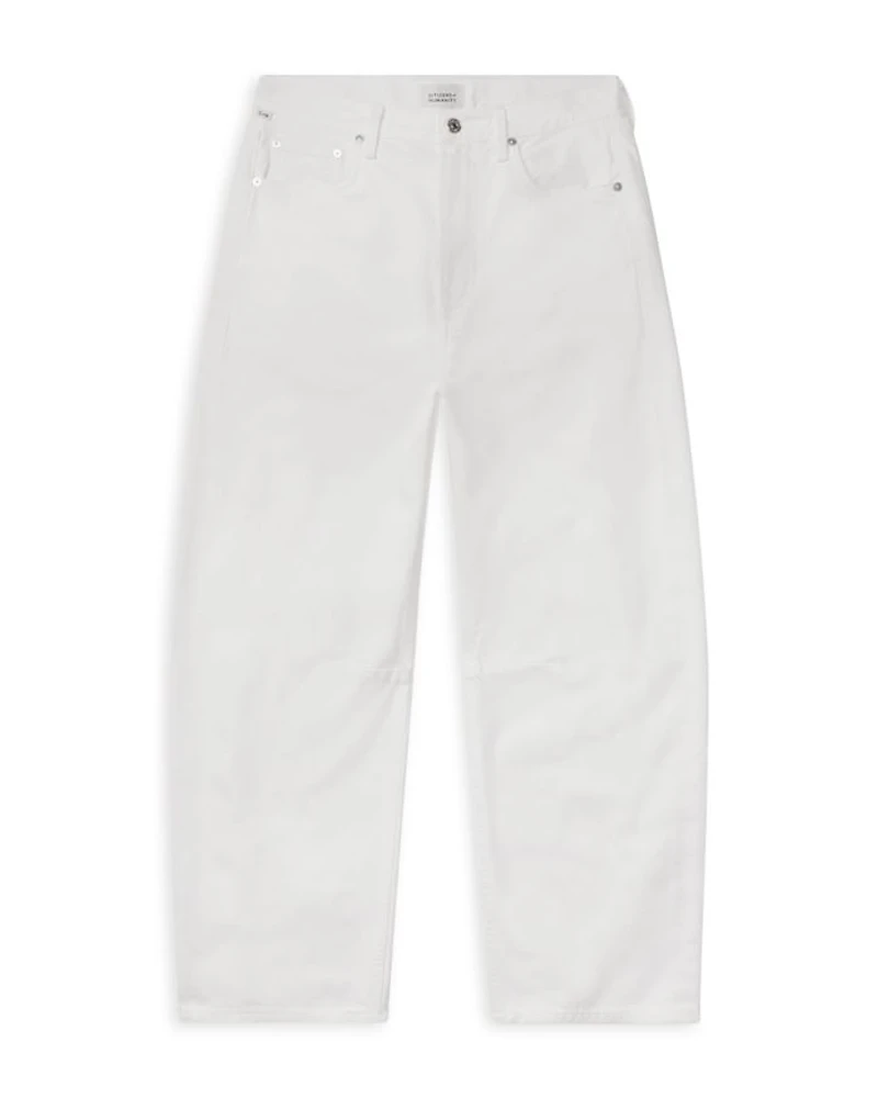 Miro High Rise Ankle Barrel Jeans Soft White