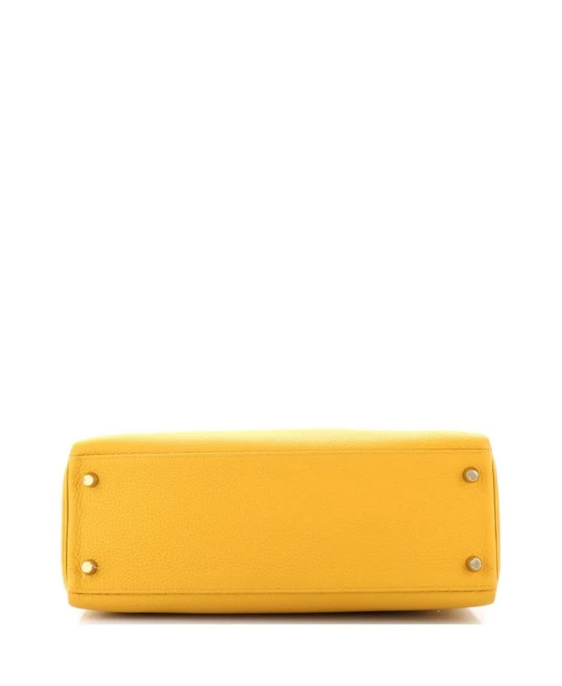 Kelly 32 Handbag Yellow Togo with Gold Hardware