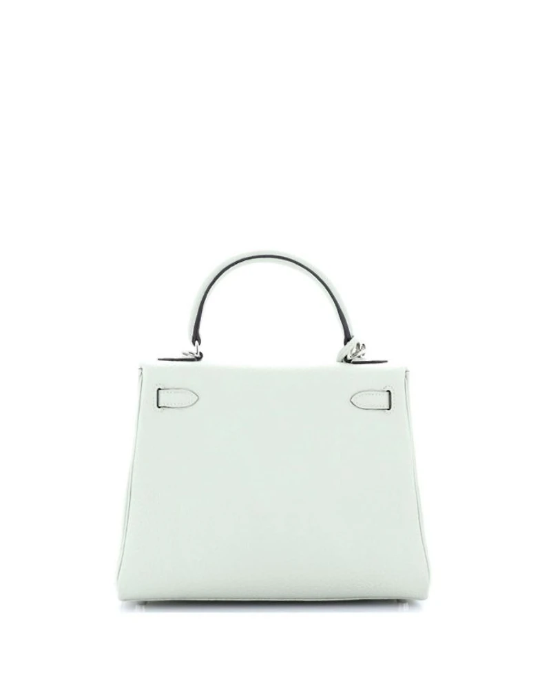 Kelly 25 Handbag Grey Clemence with Palladium Hardware
