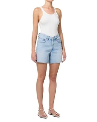 V Waist Mid Rise Denim Shorts Backbeat