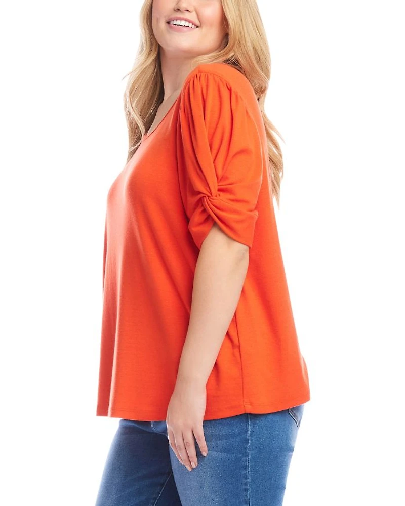 Plus Twist Sleeve Top