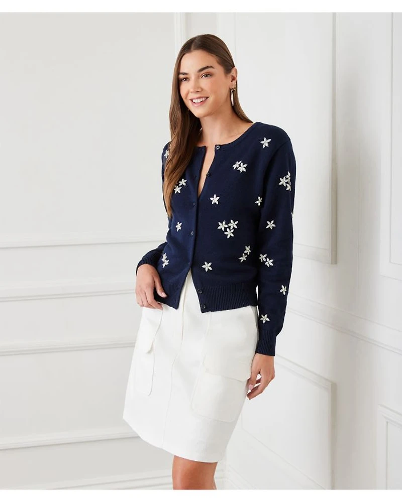 Embellished Cardigan Sweater