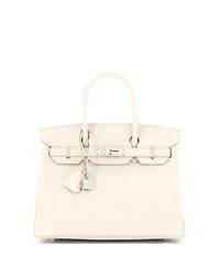 Pre-Owned Hermes Birkin 30 Handbag Light Epsom with Palladium Hardware