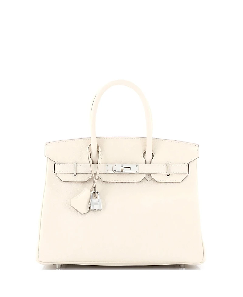 Pre-Owned Hermes Birkin 30 Handbag Light Epsom with Palladium Hardware