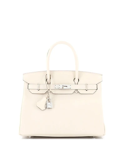 Pre-Owned Hermes Birkin 30 Handbag Light Epsom with Palladium Hardware
