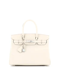 Pre-Owned Hermes Birkin 30 Handbag Light Epsom with Palladium Hardware