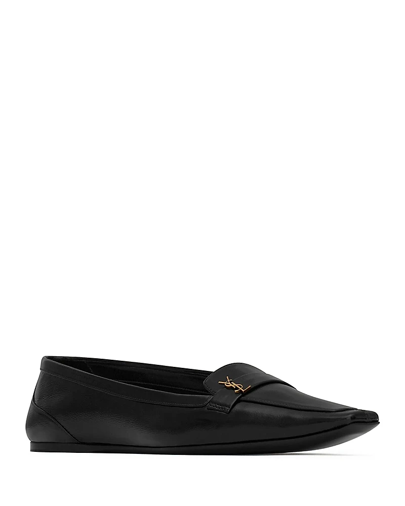 Saint Laurent Women's Poppy Square Toe Ballerina Flats