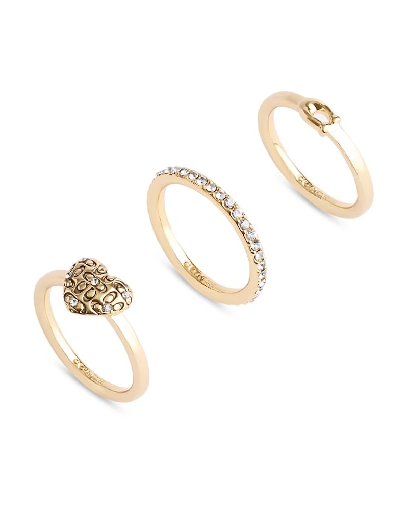 Signature Quilted Heart Ring Set