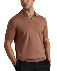 Duchie Short Sleeve Open Collar Merino Wool Polo