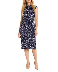 Nic+Zoe Geo Pebble Side Ruched Dress