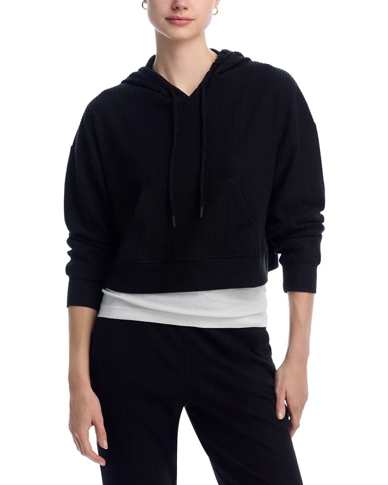 Brushed Rib Crop Hoodie - Exclusive