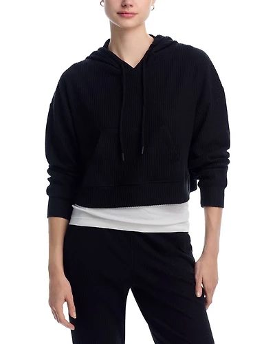 Brushed Rib Crop Hoodie - Exclusive