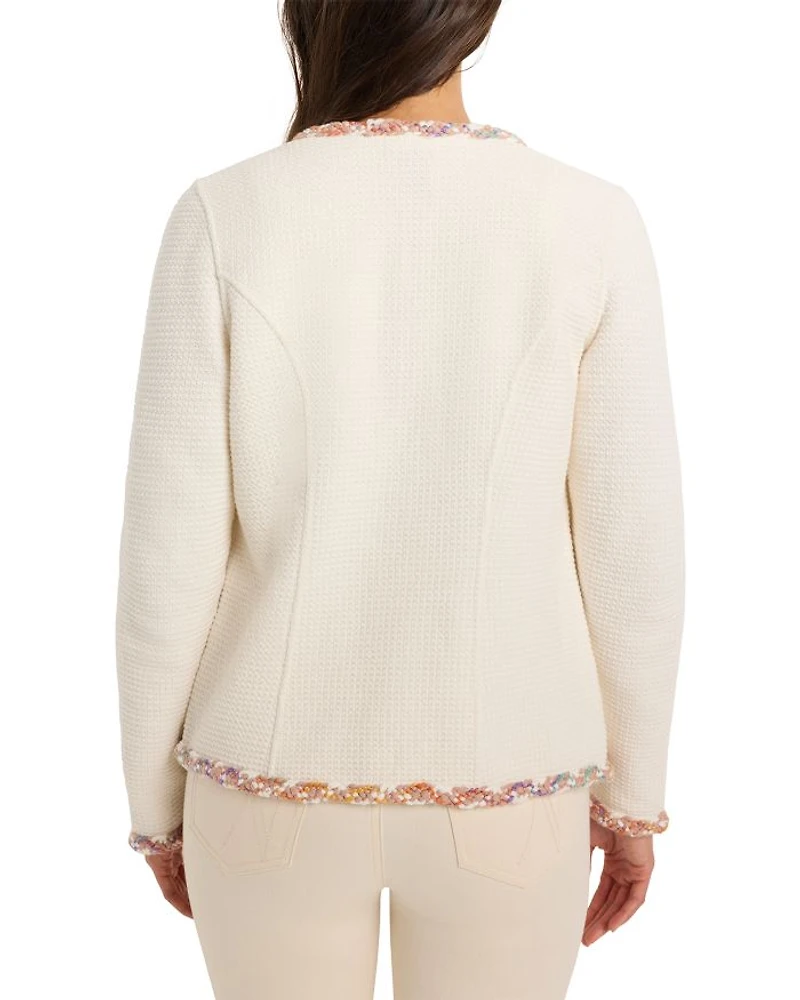 Mixed Trim Knit Jacket