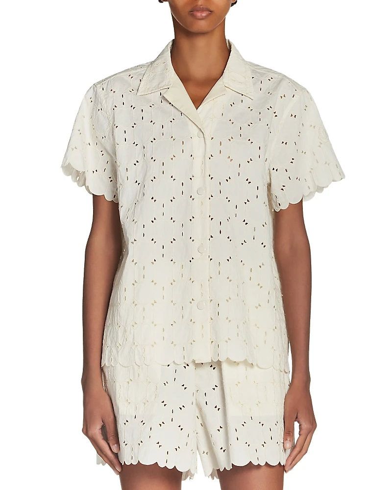 Moncler Eyelet Embroidered Shirt