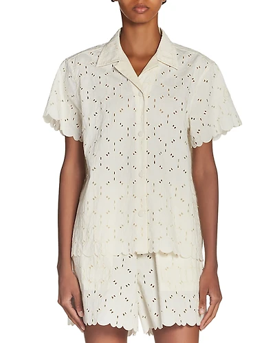 Moncler Eyelet Embroidered Shirt