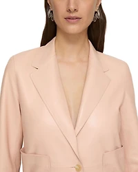 Leather Cropped Boyfriend Blazer