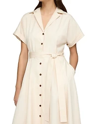 Notch Lapel Shirt Dress