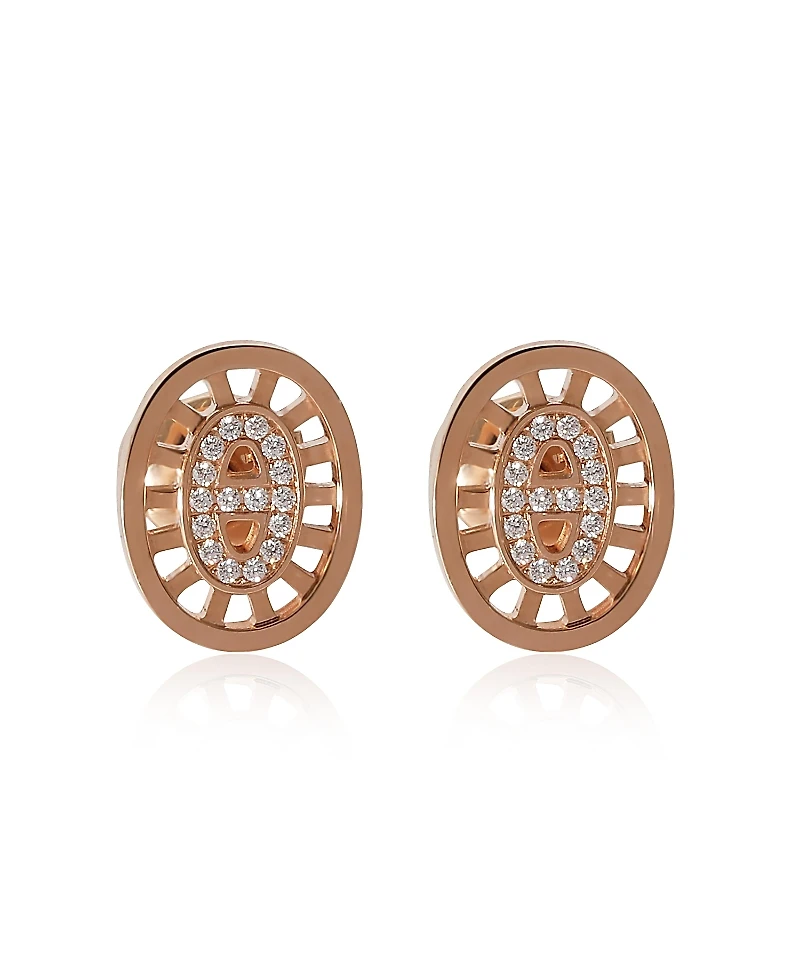 Pre-Owned HERMES Chaine d'ancre 18k Rose Gold Earrings