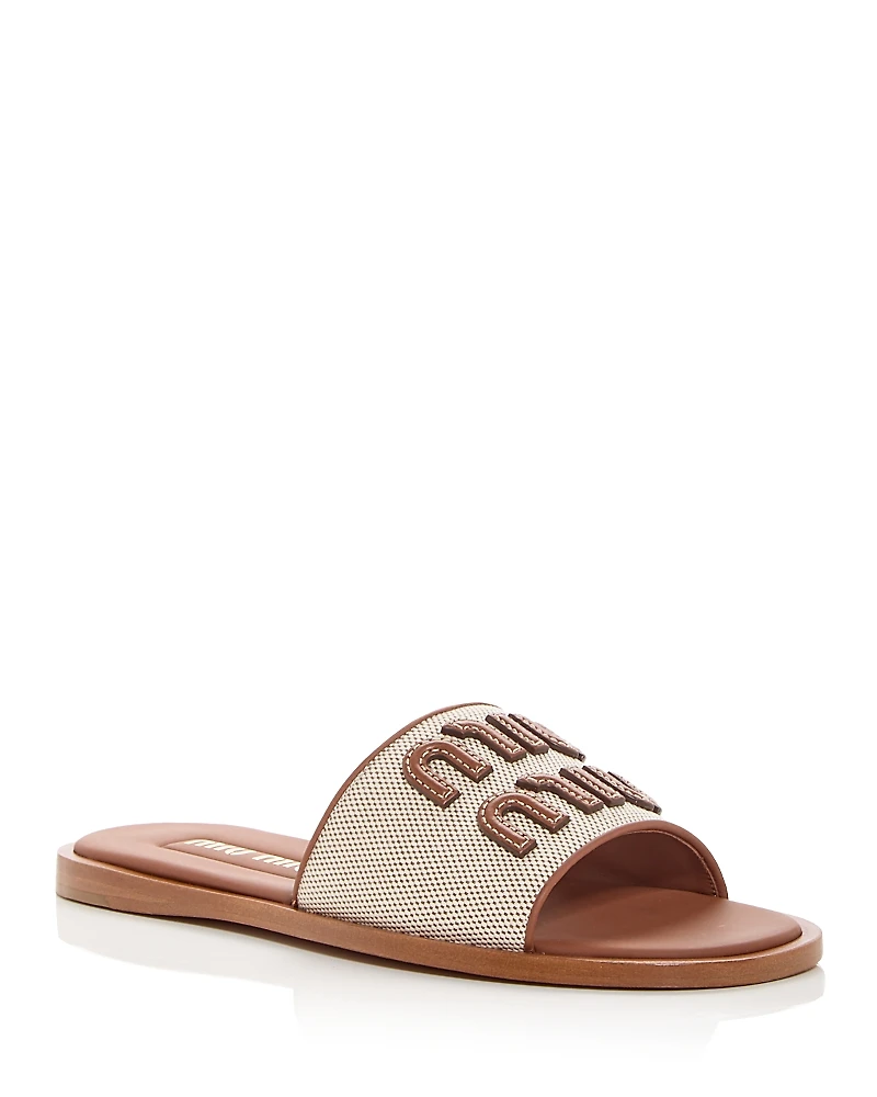 Miu Women's Logo Slide Sandals
