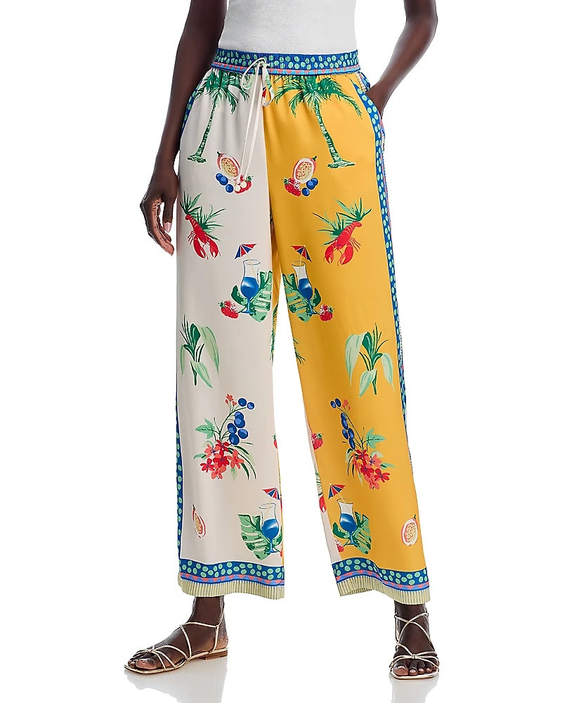 Aqua Printed Wide Leg Pants - Exclusive