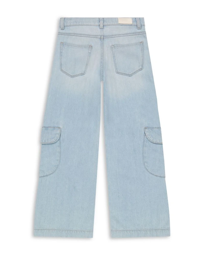 Girls' Nini Wide Leg Jeans Poolside Cargo - Big Kid