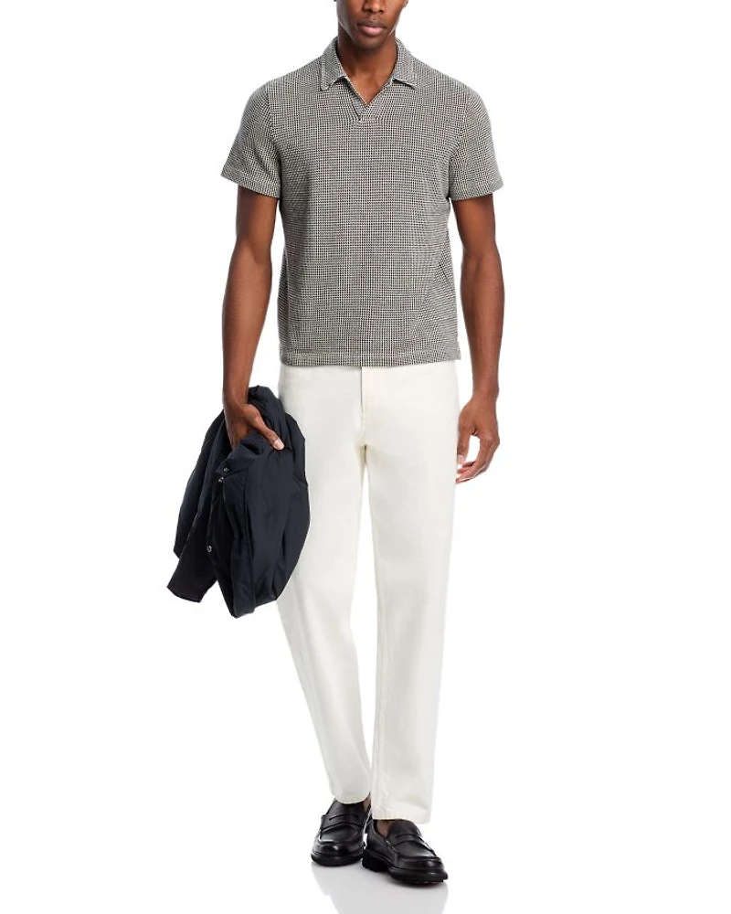 Houndstooth Cotton Knit Polo Shirt - Exclusive