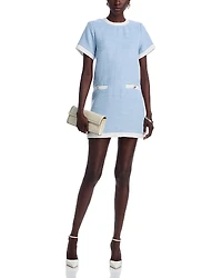 Aqua Tweed Shift Dress - Exclusive