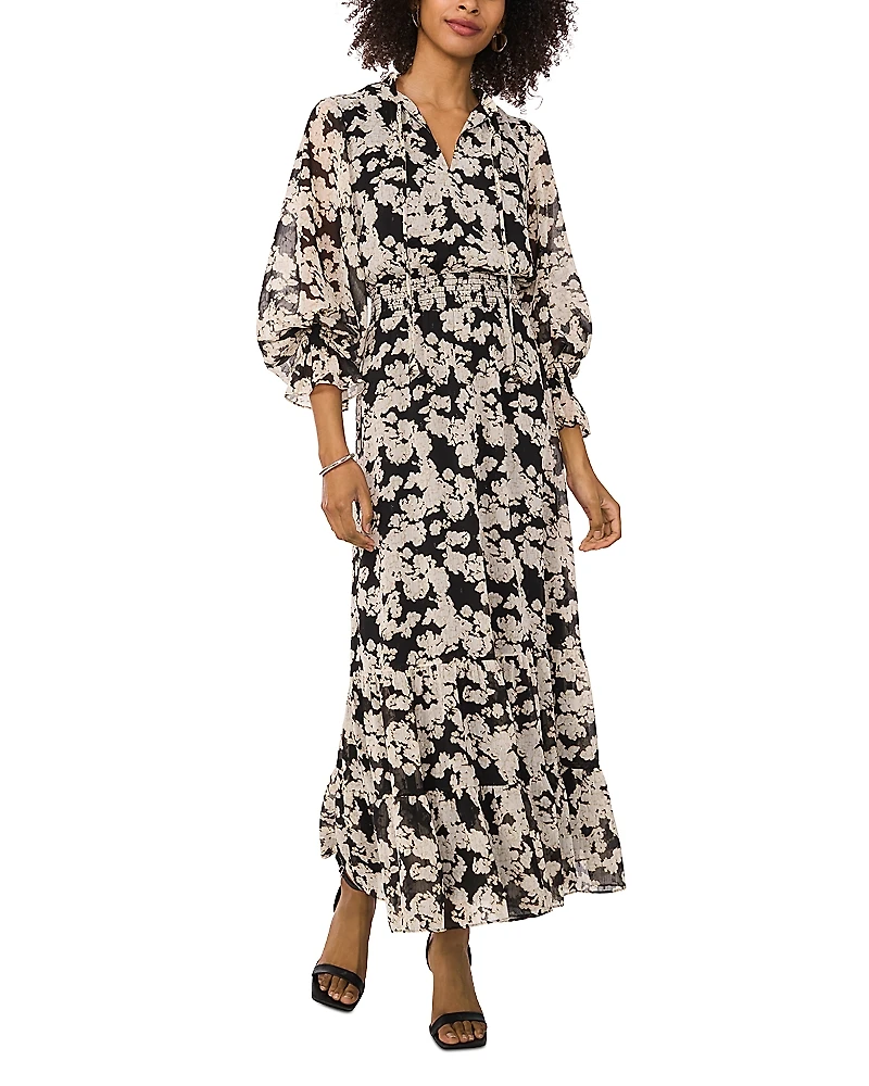 Vince Camuto Floral Smocked Maxi Dress