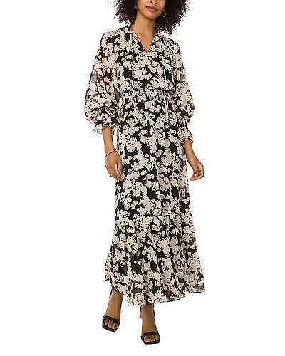 Vince Camuto Floral Smocked Maxi Dress